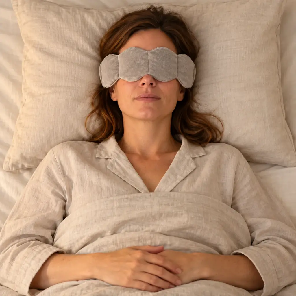 Bandeau lesté pour les yeux – en utilisation