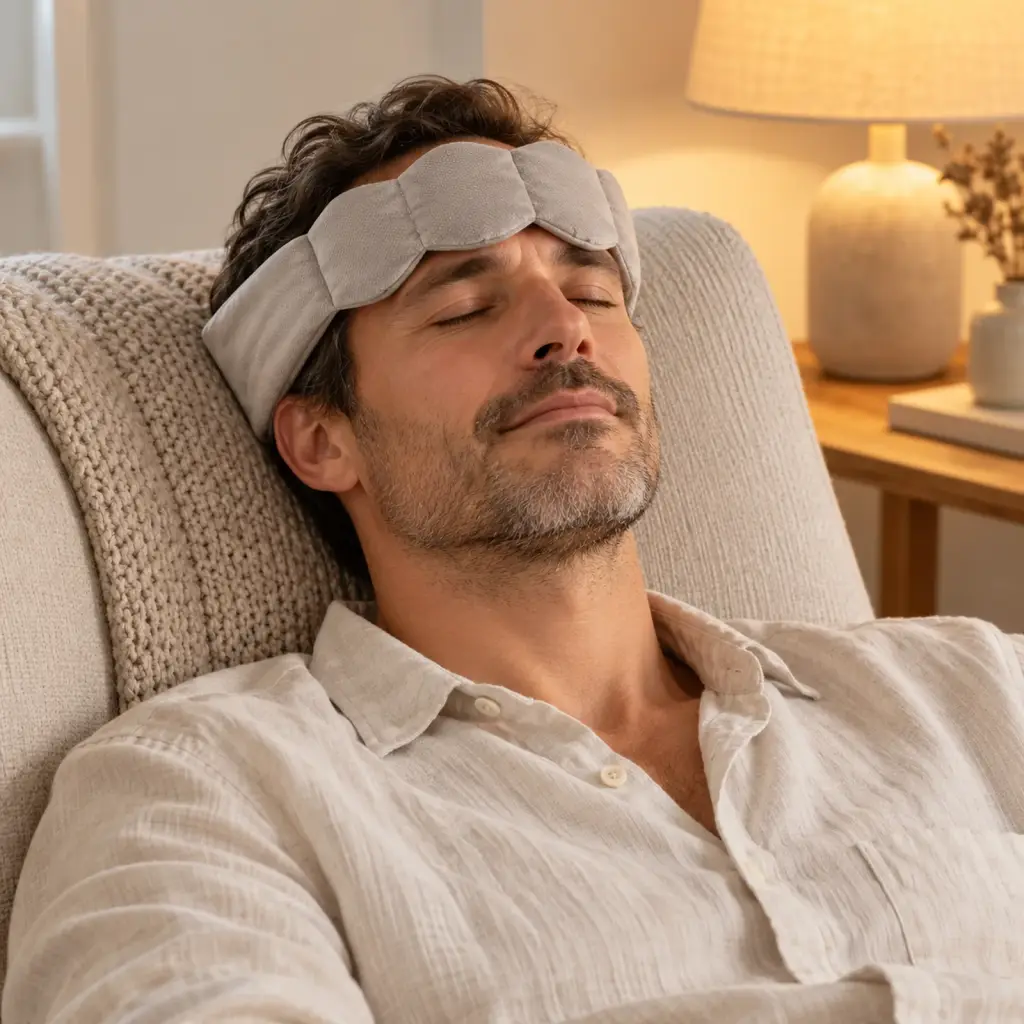 Bandeau lesté pour les yeux – mise en situation