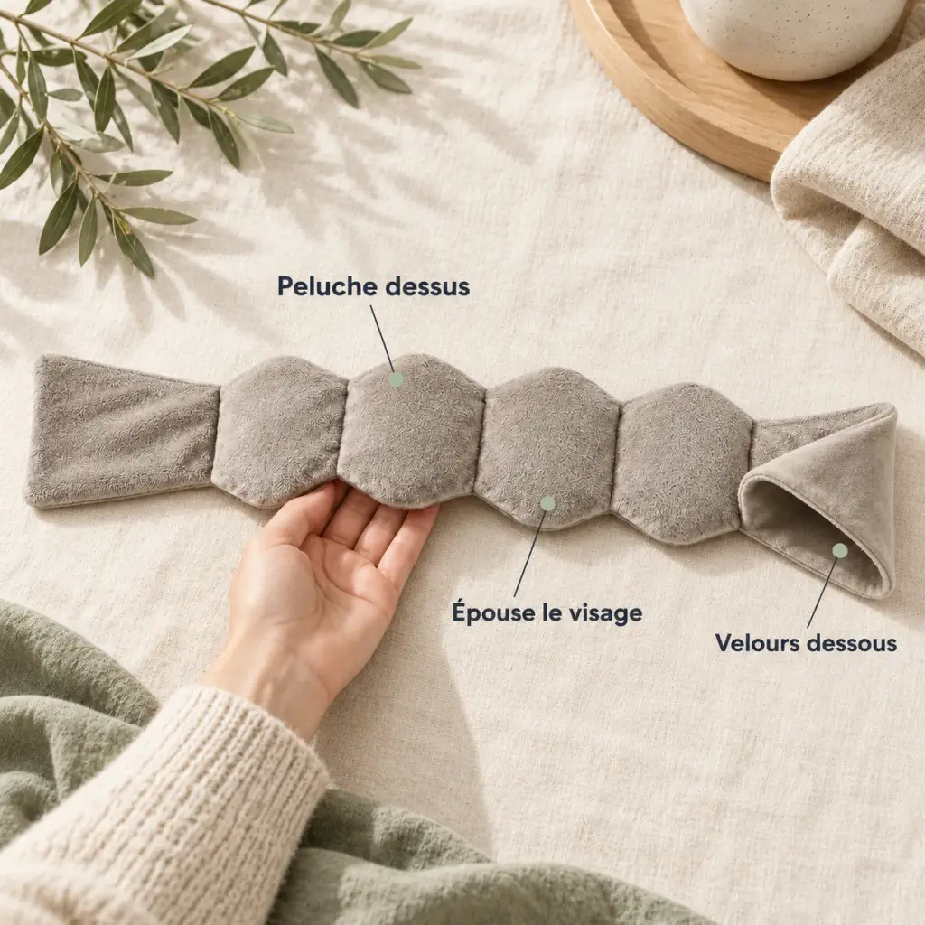 Bandeau lesté pour les yeux – Peluche et velours