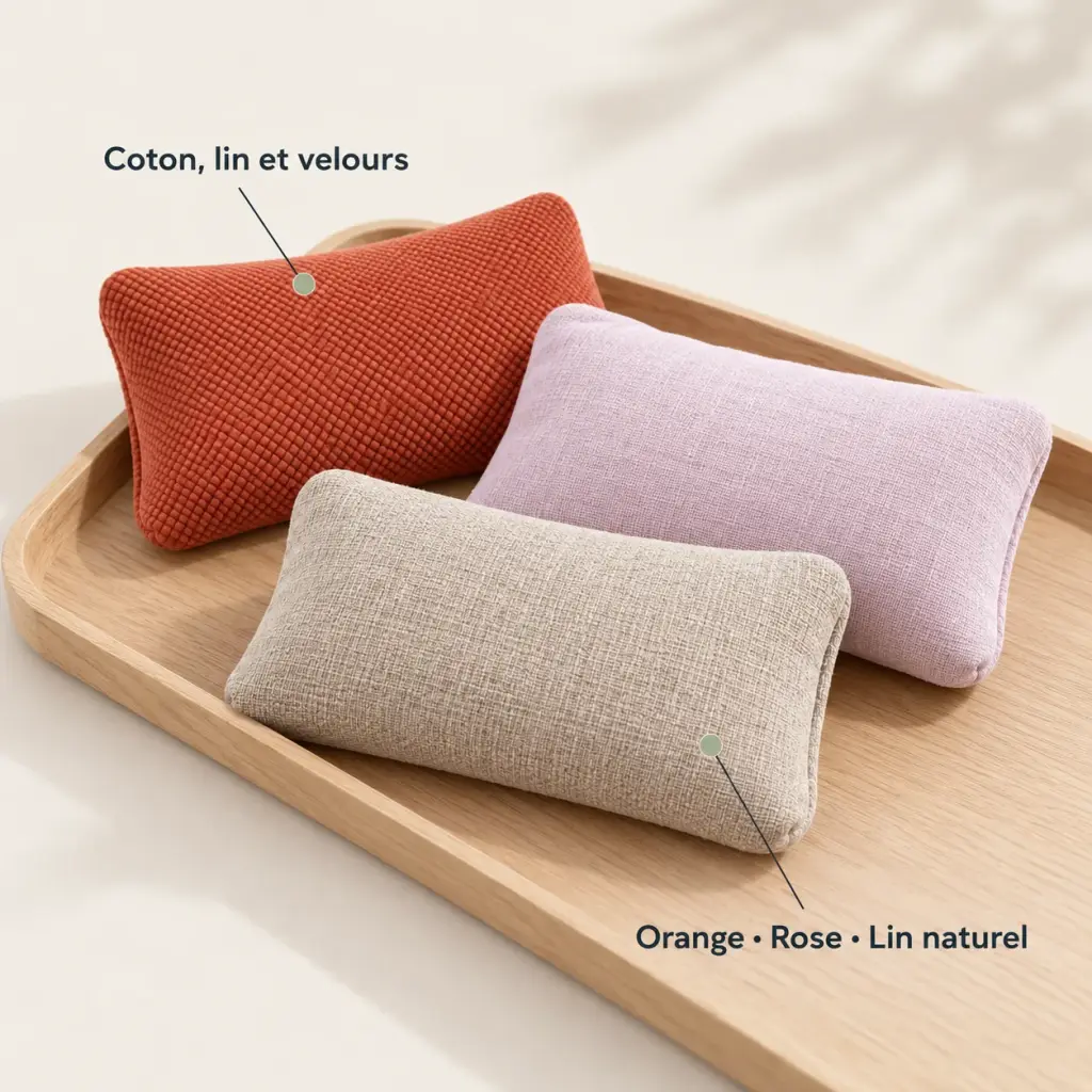Bouillotte au sarrasin en coton, lin et velours – Coton, lin et velours