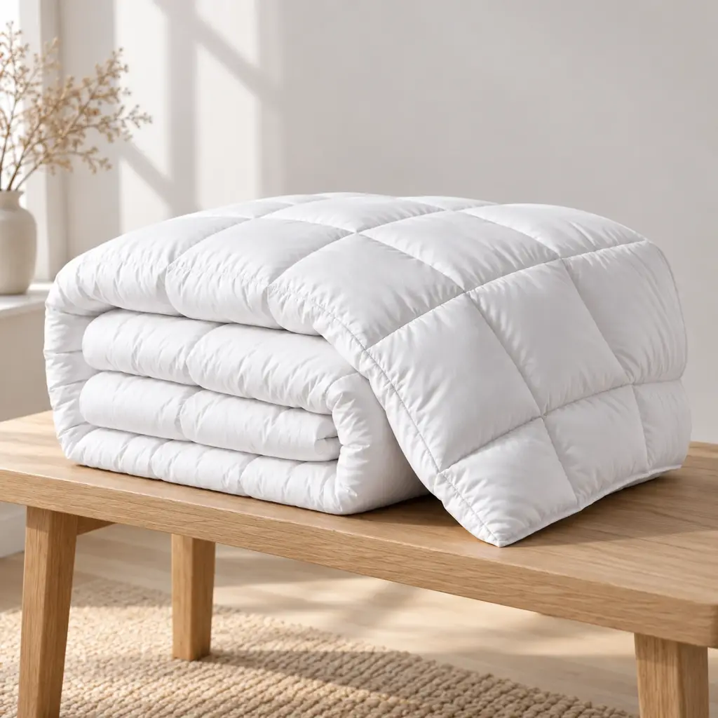 Couette lestée blanche – épaisseur et carreaux de lestage