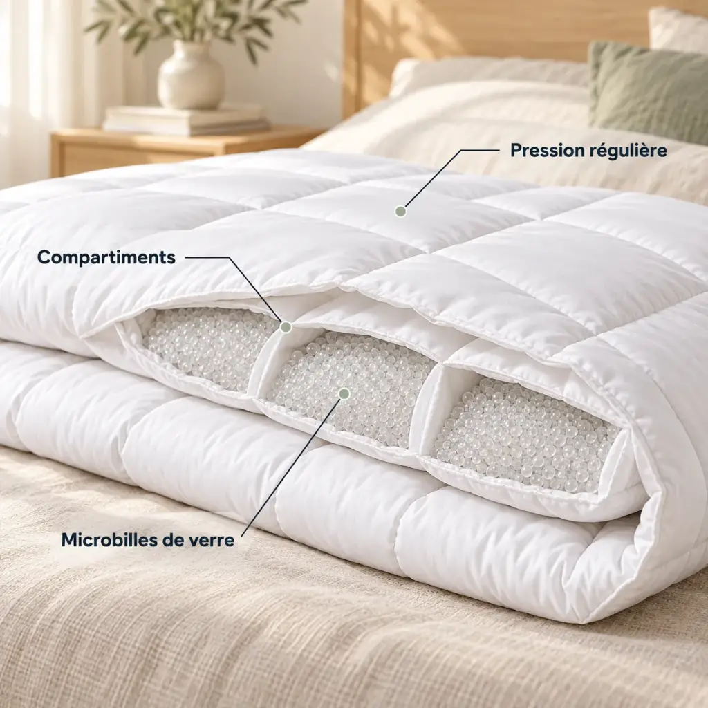 Couette lestée blanche – Un poids qui reste en place