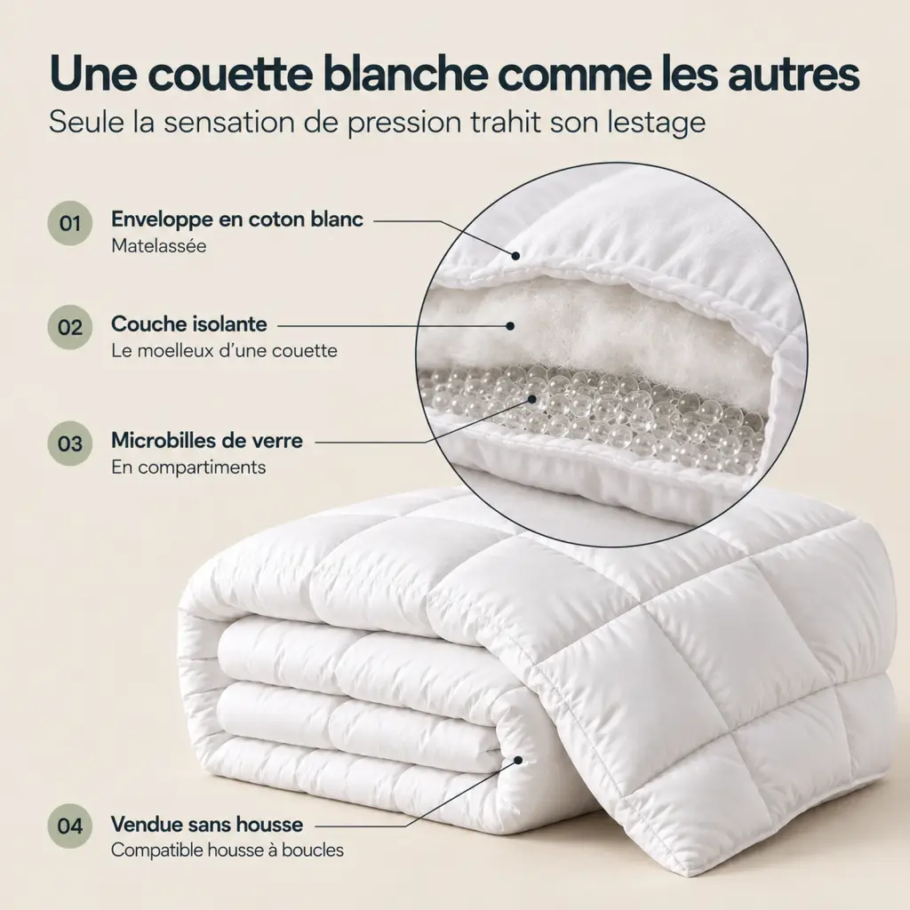 Couette lestée blanche – les couches et leur rôle