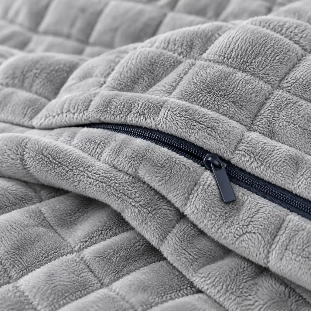 Couverture lestée 2 personnes – détail du tissu et des coutures