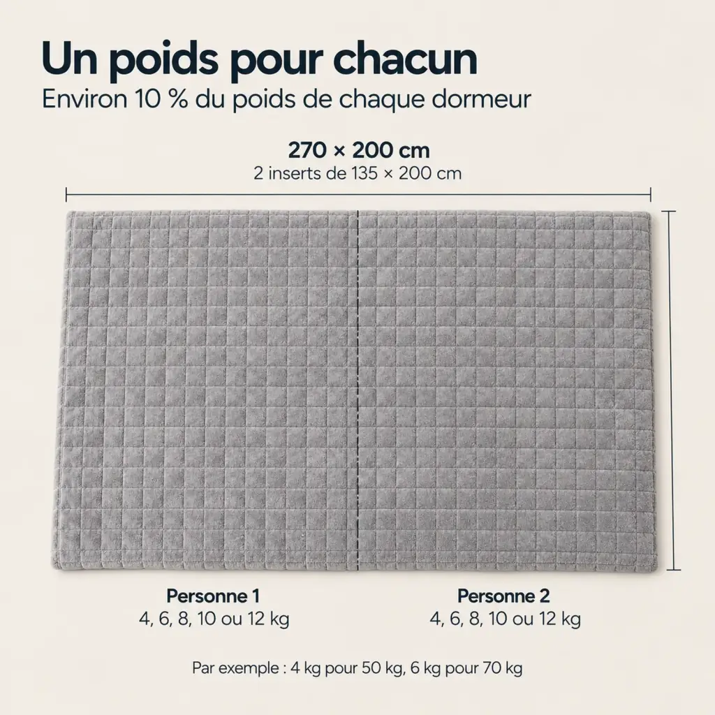 Couverture lestée 2 personnes – tailles, poids et usages