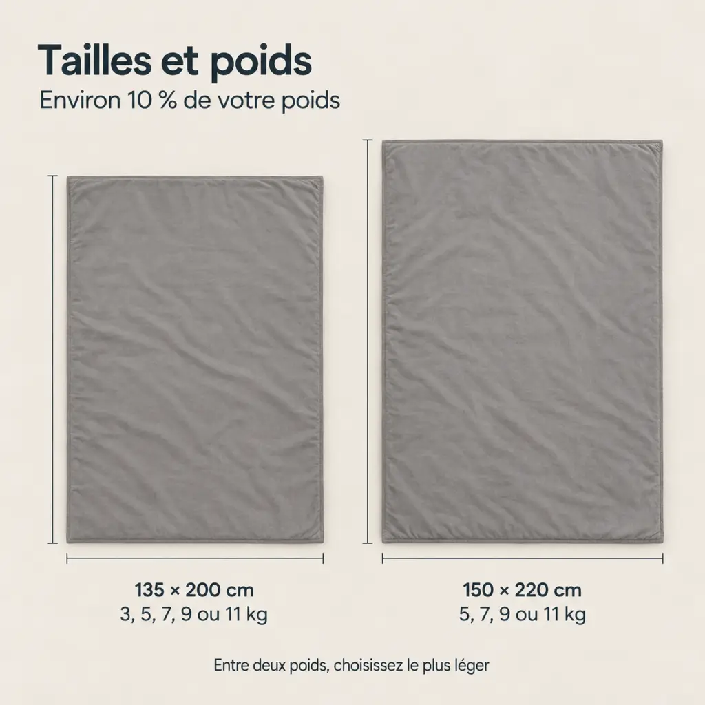 Couverture lestée Coton – tailles, poids et usages