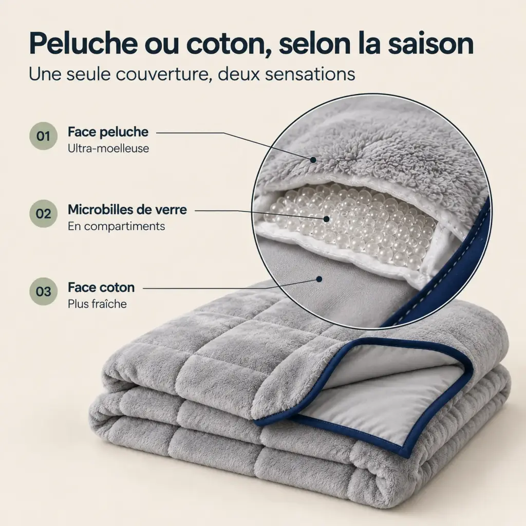 Couverture lestée Douce – les couches et leur rôle
