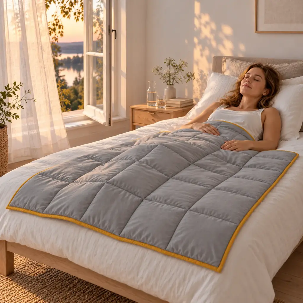 Couverture lestée Été – moment de repos dessous