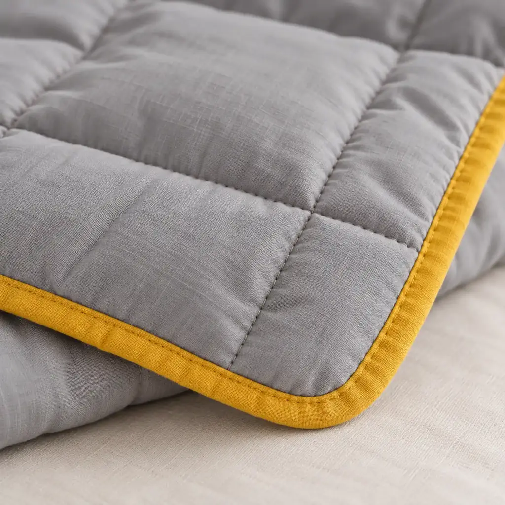 Couverture lestée Été – détail du tissu et des coutures