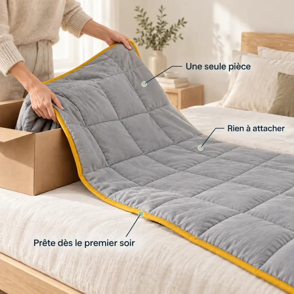 Couverture lestée Été – Une seule pièce, prête dès le premier soir