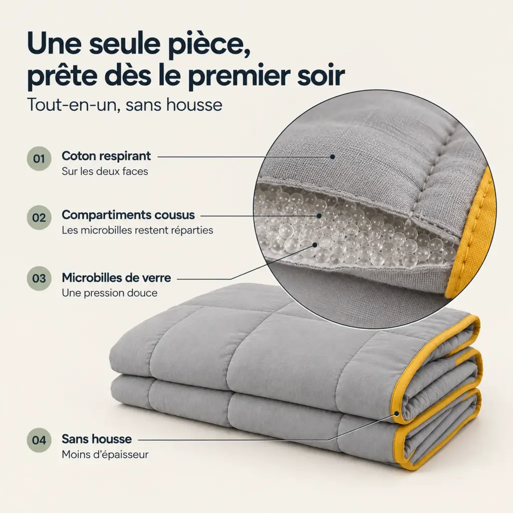 Couverture lestée Été – les couches et leur rôle