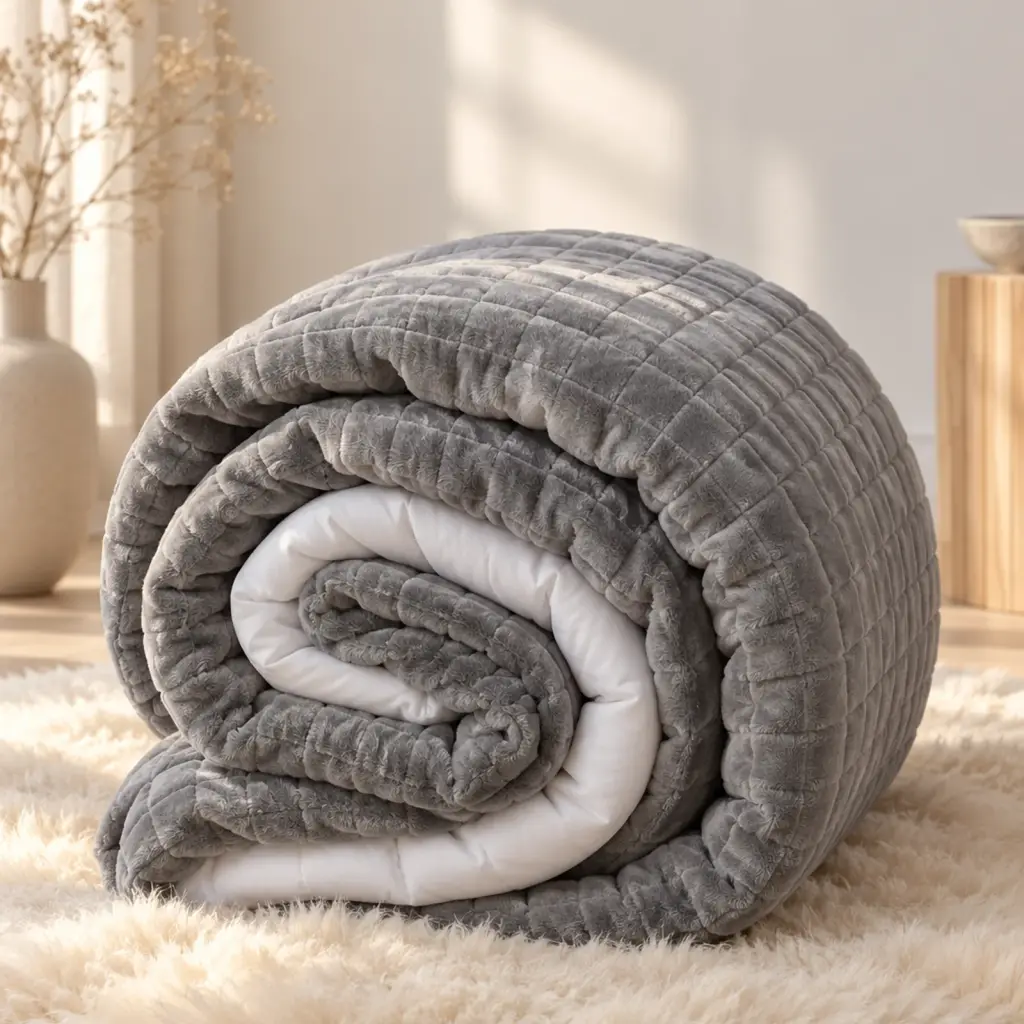Couverture lestée Hiver – épaisseur et carreaux de lestage
