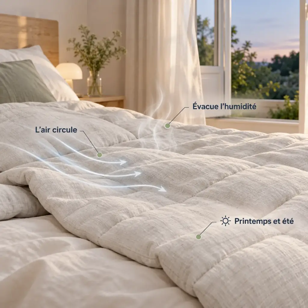 Couverture lestée Lin – Respirant quand les nuits se réchauffent