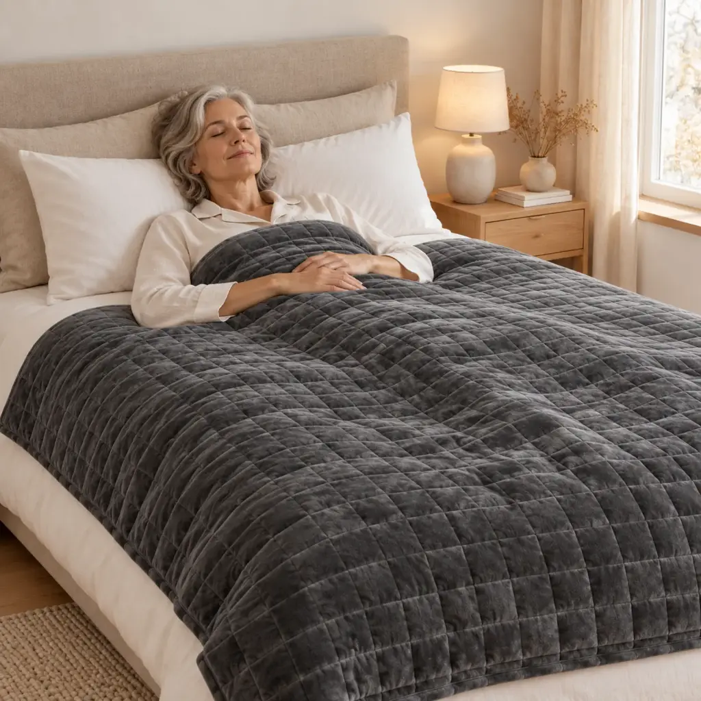 Couverture lestée Premium – moment de repos dessous