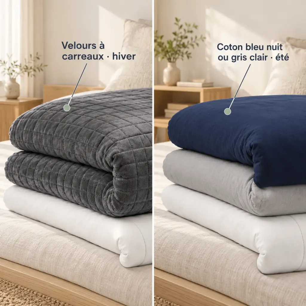 Couverture lestée Premium – Velours l’hiver, coton l’été