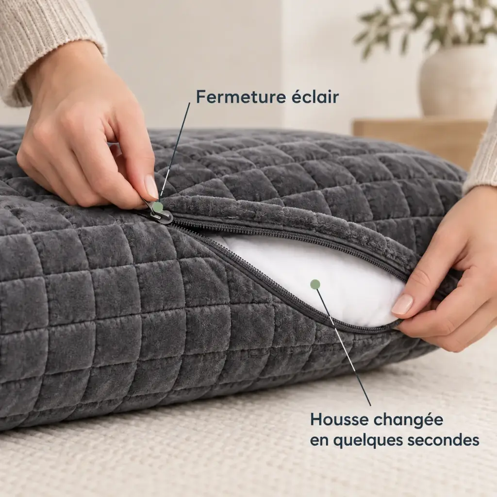 Couverture lestée Premium – Changez de housse en quelques secondes