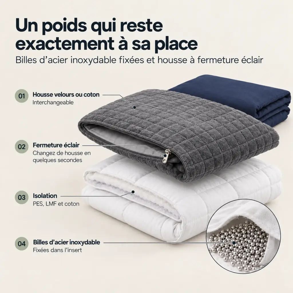 Couverture lestée Premium – les couches et leur rôle