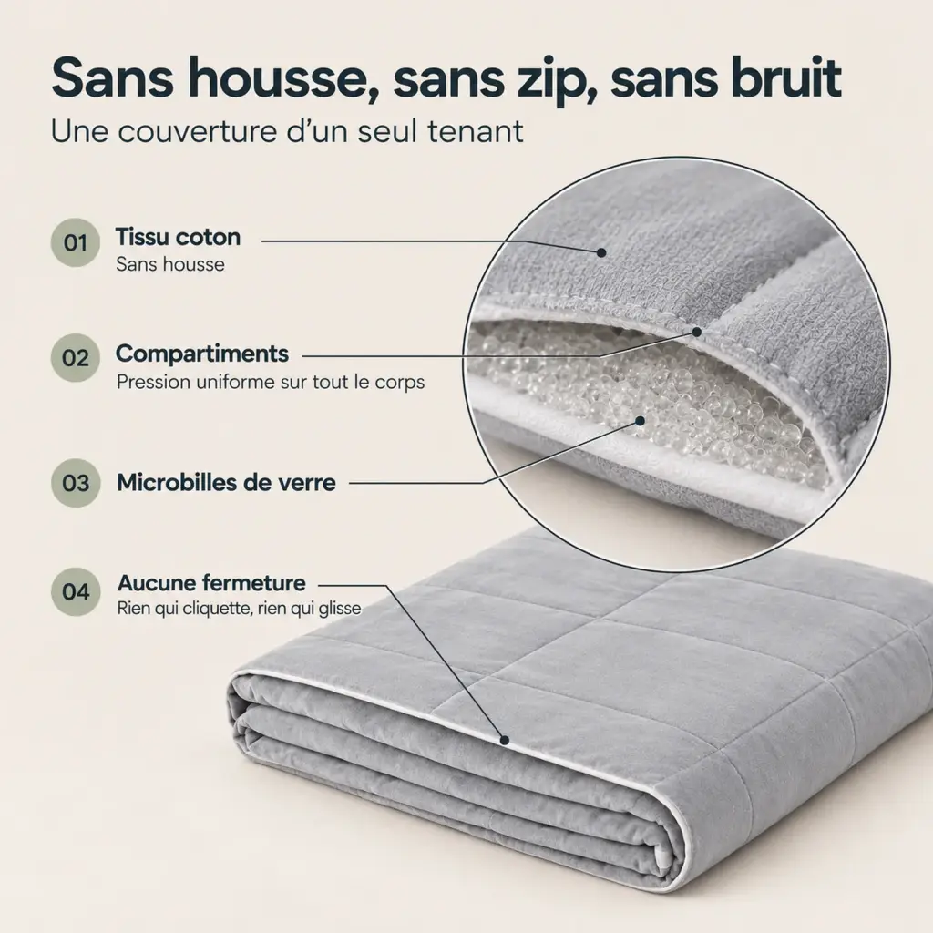 Couverture lestée Sensorielle – les couches et leur rôle