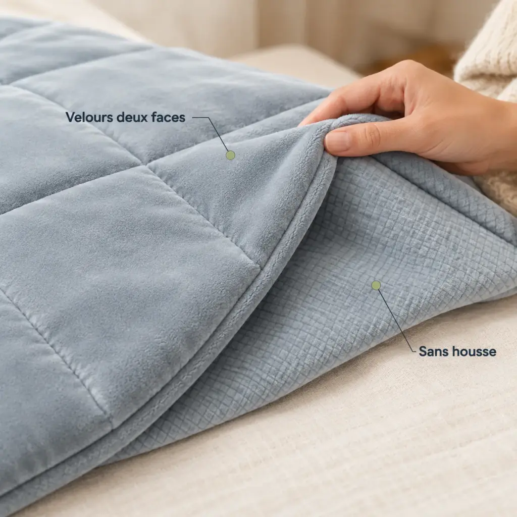 Couverture lestée de voyage – Velours doux sur les deux faces