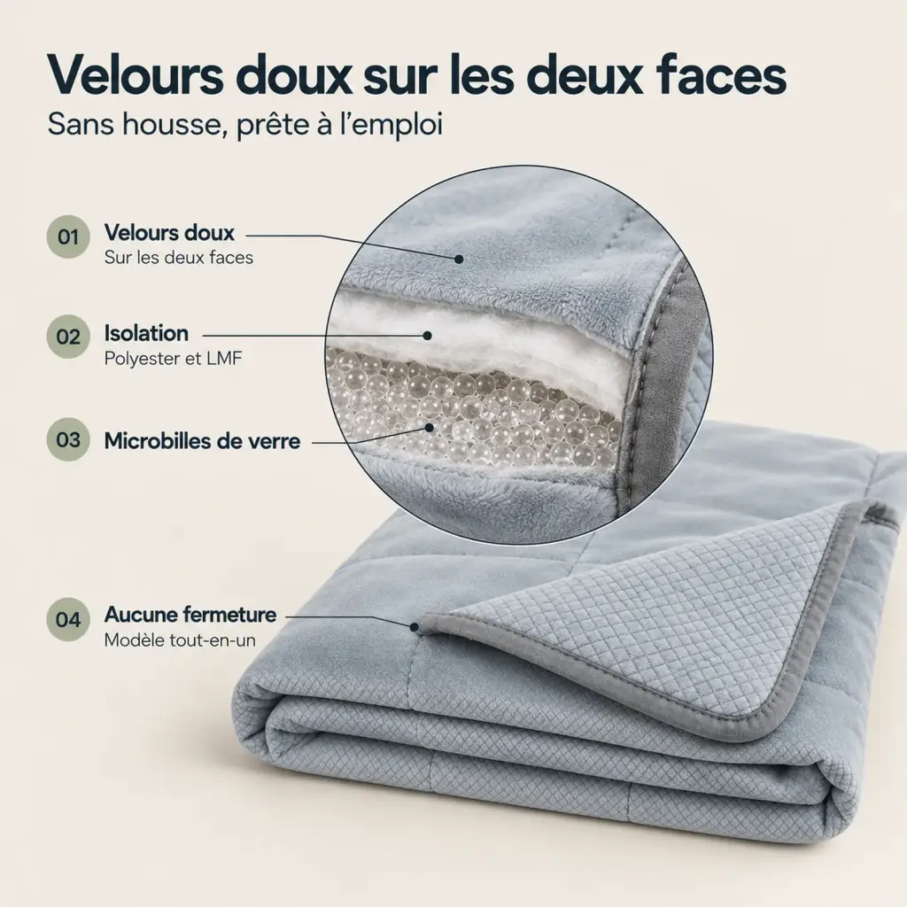 Couverture lestée de voyage – les couches et leur rôle