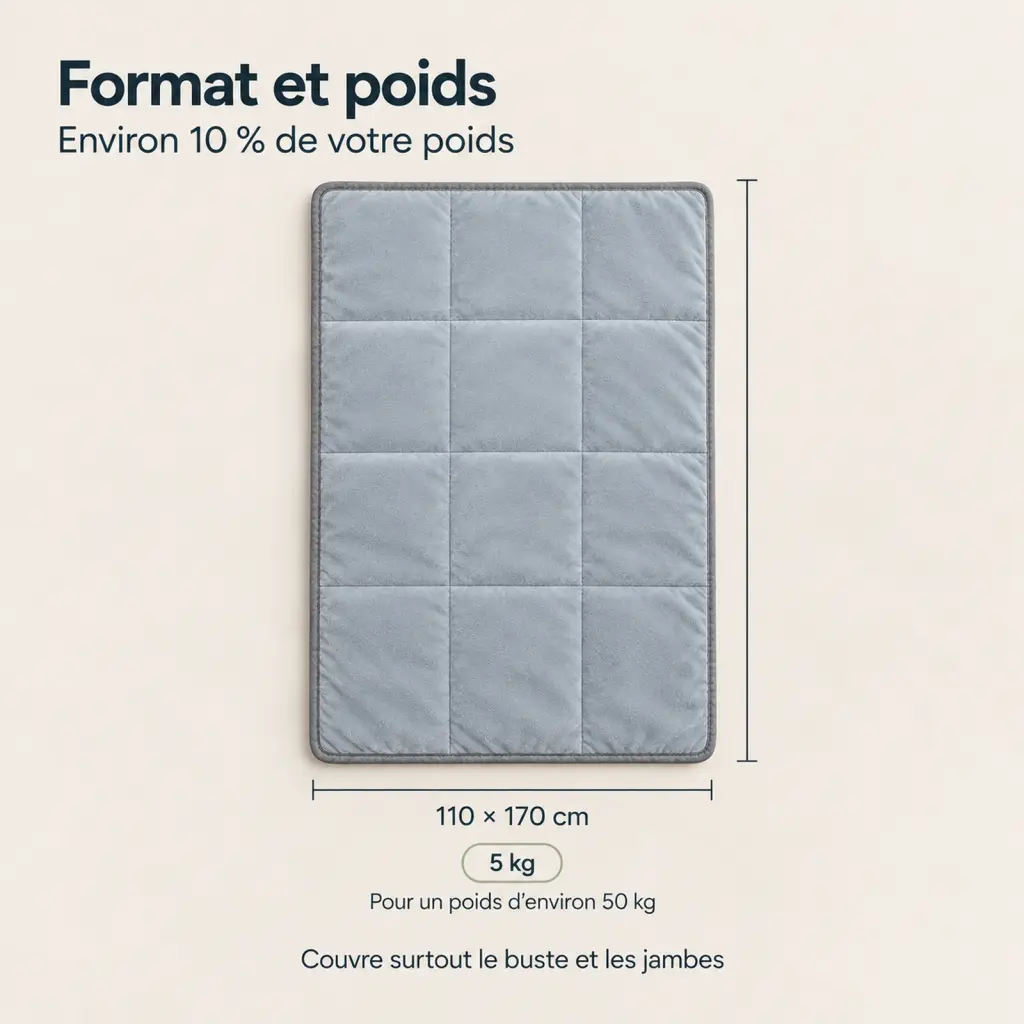 Couverture lestée de voyage – tailles, poids et usages