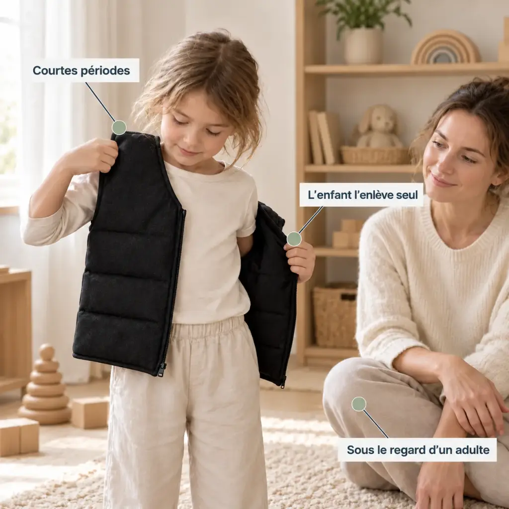 Gilet lesté enfant sensoriel – Des moments courts et choisis
