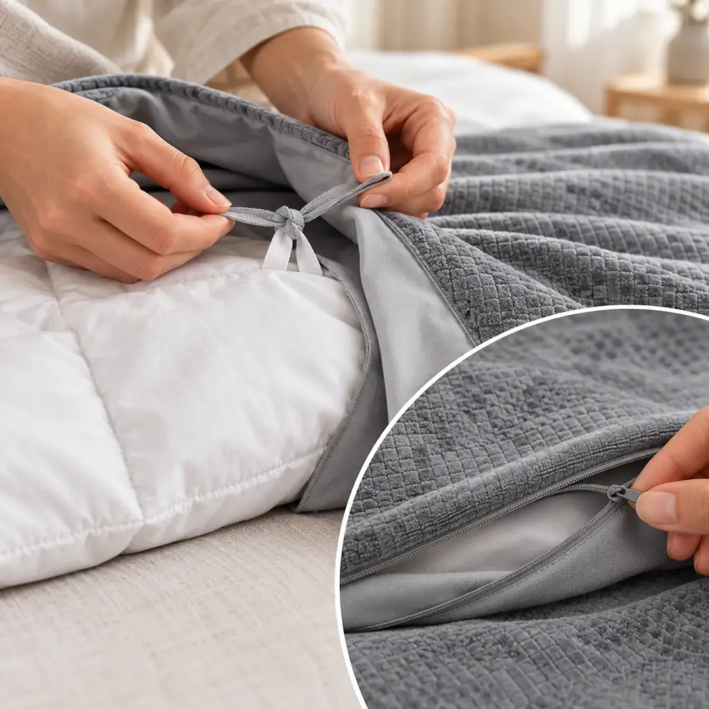 Housse pour couverture lestée – détail de la matière