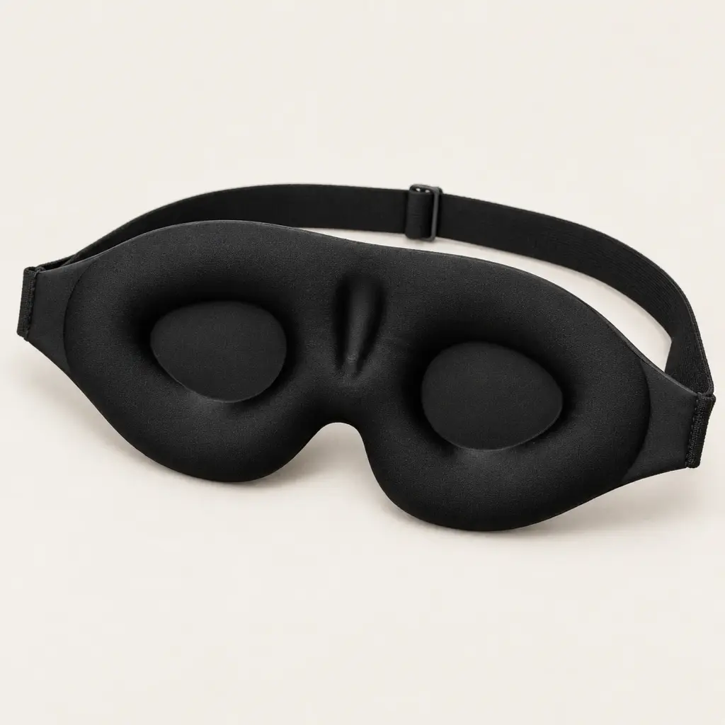 Masque de sommeil occultant à coussinets nasaux – vue produit
