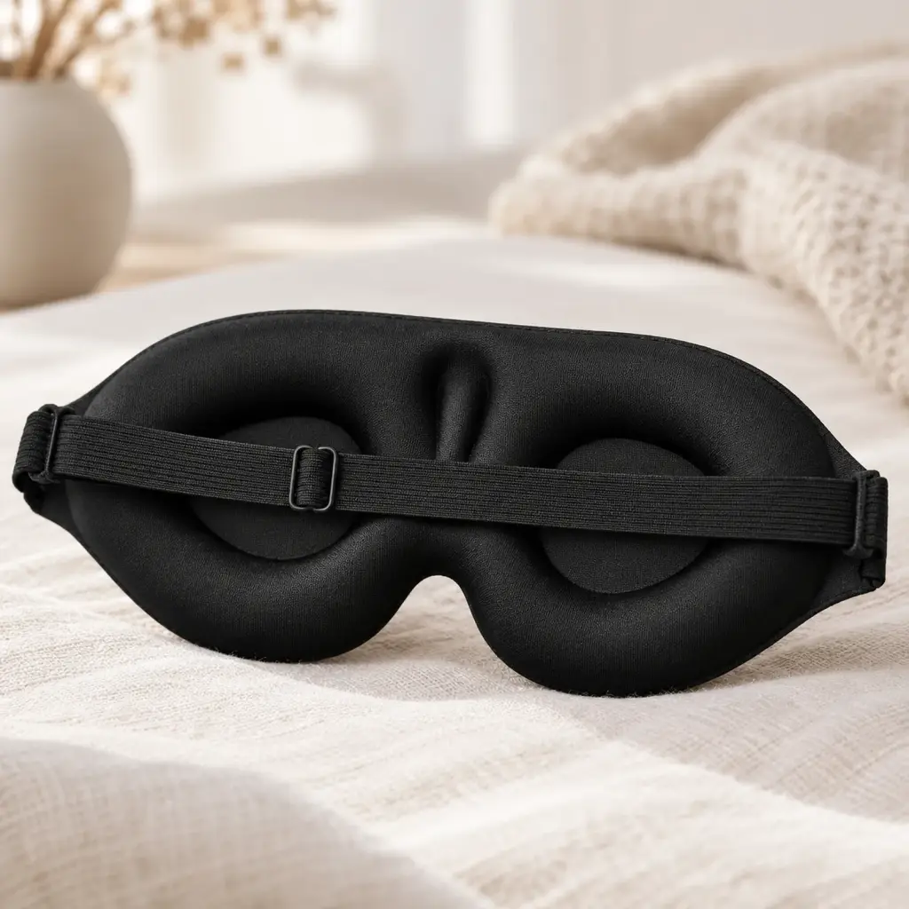 Masque de sommeil occultant à coussinets nasaux – détail de la matière