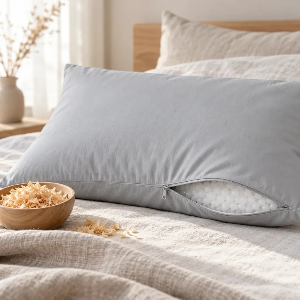 Oreiller rafraîchissant en coton respirant – détail de la matière
