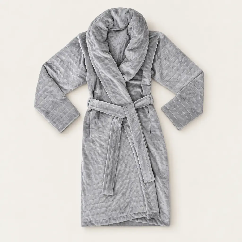 Robe de chambre lestée en coton et velours – vue produit