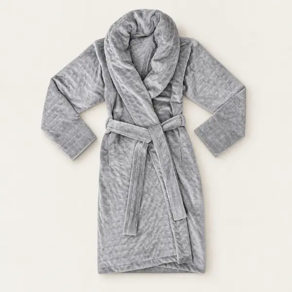 Robe de chambre lestée en coton et velours