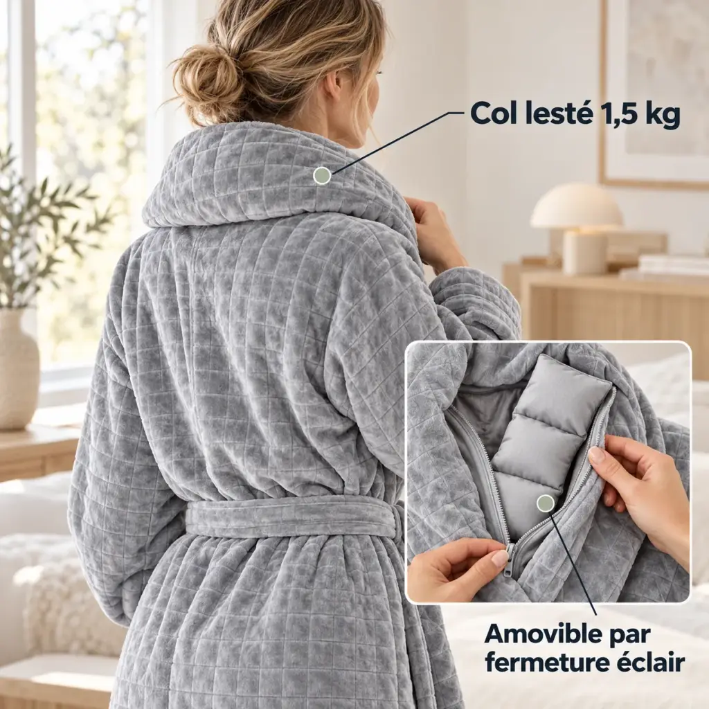 Robe de chambre lestée en coton et velours – Le poids là où il se ressent le mieux