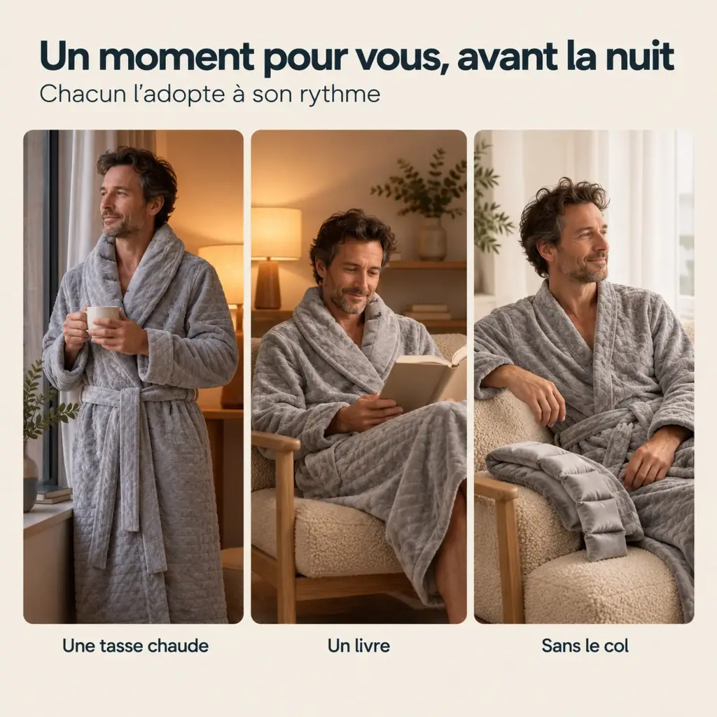 Robe de chambre lestée en coton et velours – usage au quotidien