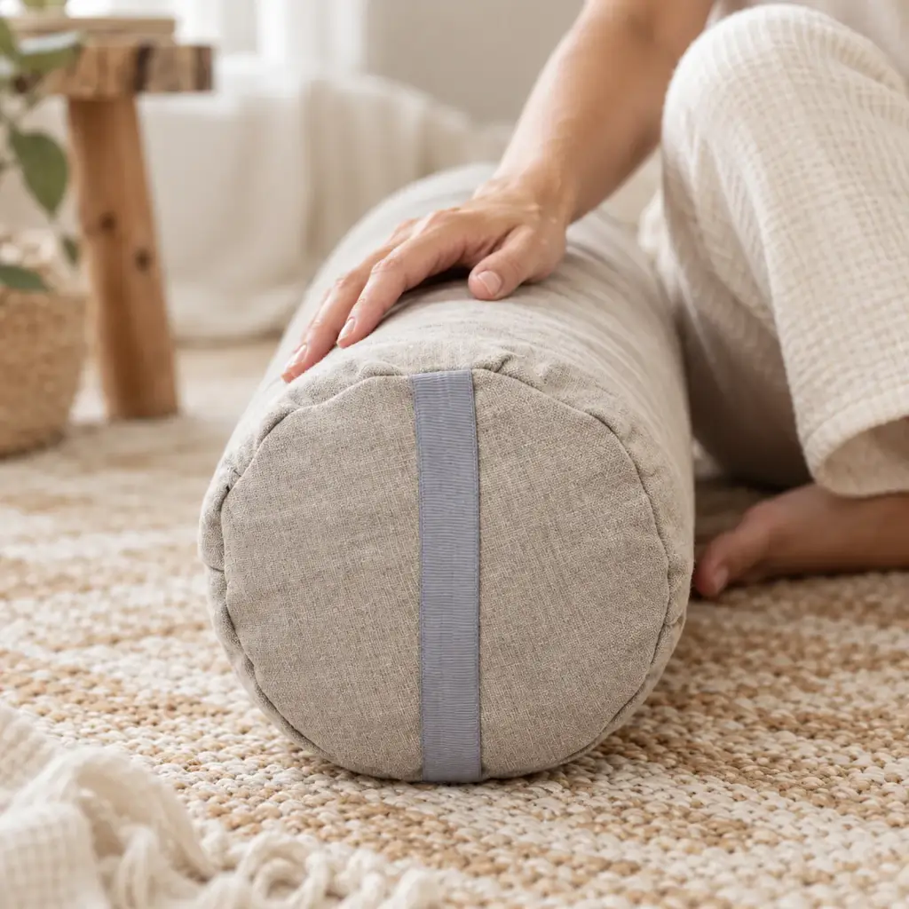 Rouleau de relaxation en lin naturel – détail de la matière